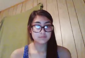 Kautrīgs pusi āzijas teen nerd meitene mīl savu lielo krānu